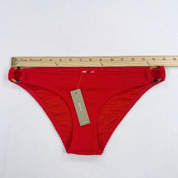 J Crew Women's Ronnie O-Ring Bikini Swim Bottom Small Red Beach - Picture 11 of 12